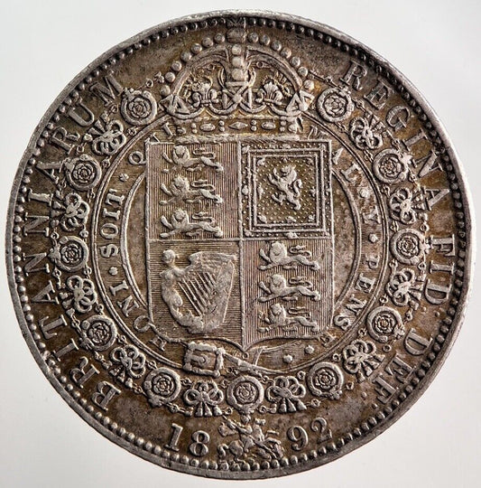 1892 Victoria Half-Crown Silver Coin | Very High Grade
