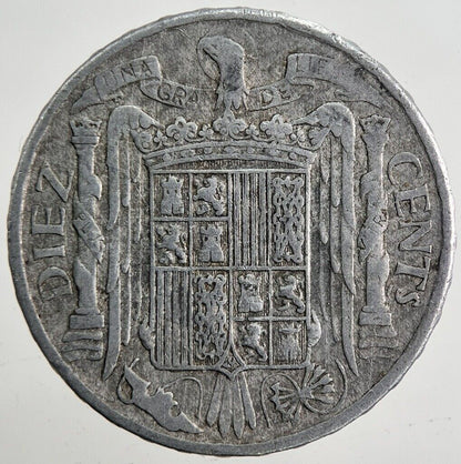 1941 Spain 10 Diez Cents Coin | Fine Collectable Grade | a4748