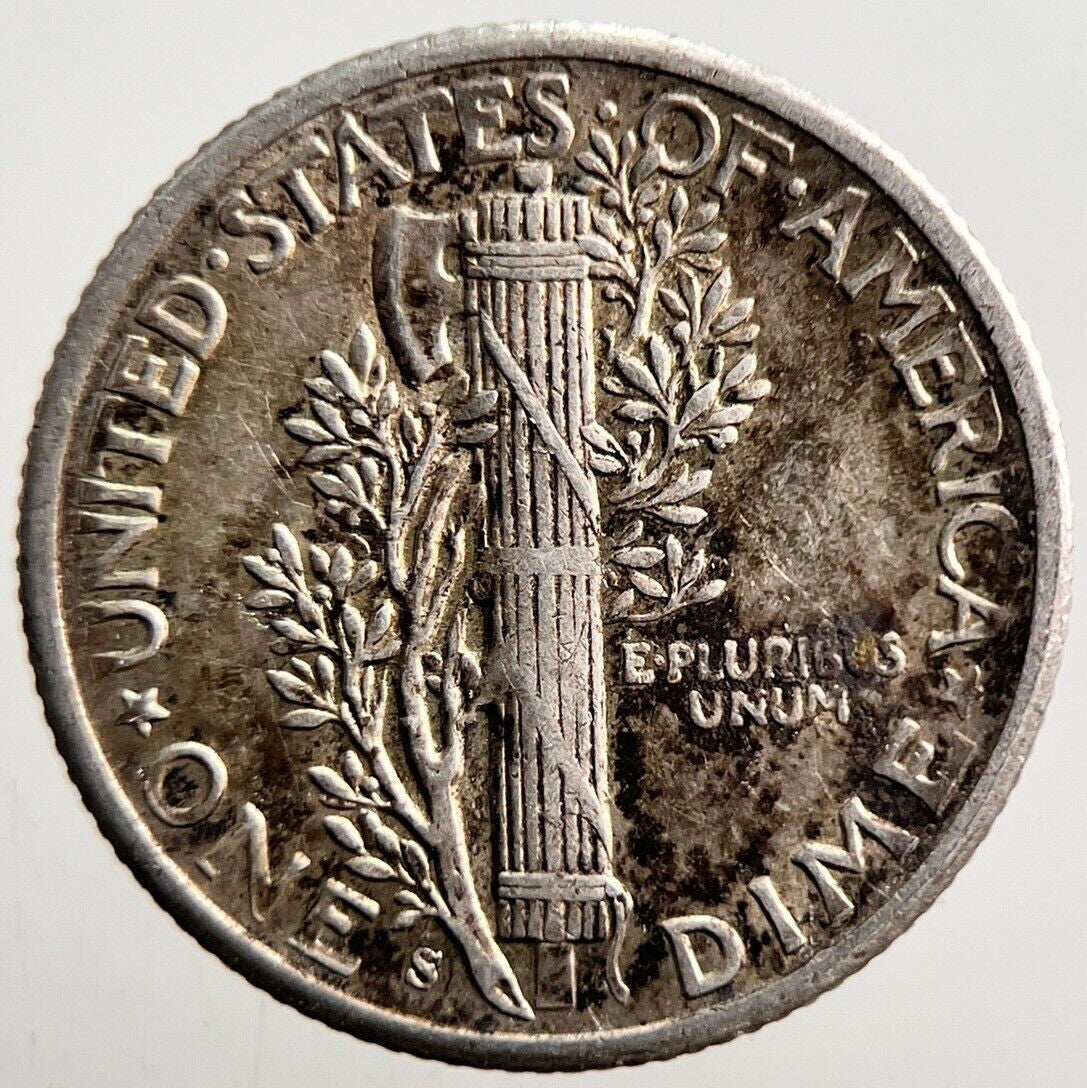 1943 - S US USA Mercury Dime Silver Coin | Fine Collectable Grade | a3558