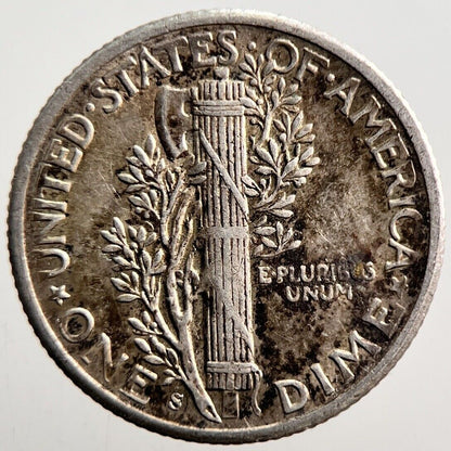 1943 - S US USA Mercury Dime Silver Coin | Fine Collectable Grade | a3558