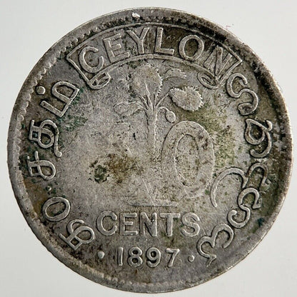 1897 Ceylon 10 Cents Silver Coin | Collectable Grade