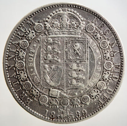 1889 Jubilee Head Victoria Half - Crown Silver Coin | Collectable Grade | a2688