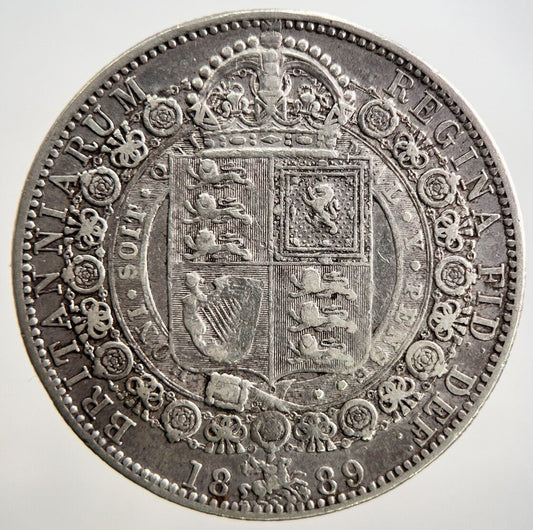 1889 Jubilee Head Victoria Half - Crown Silver Coin | Collectable Grade | a2688