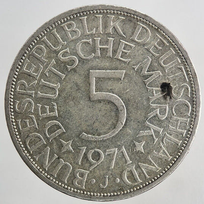1971 - J Germany 5 Mark Silver Coin | Very High Grade