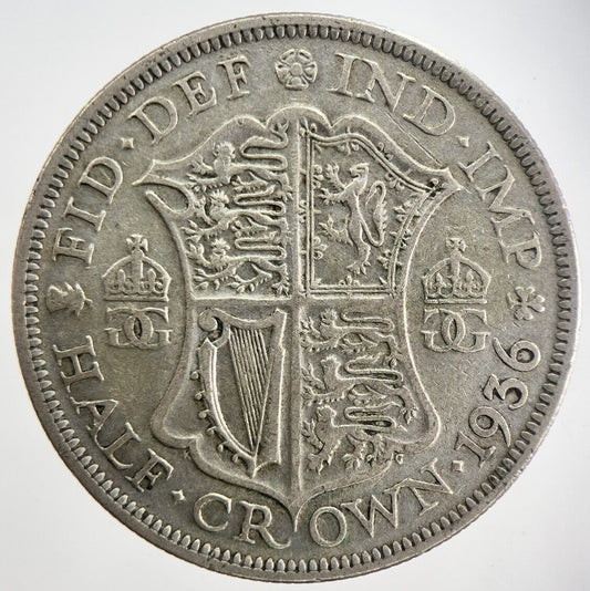 1936 George V Half - Crown Silver Coin | Fine Collectable Grade