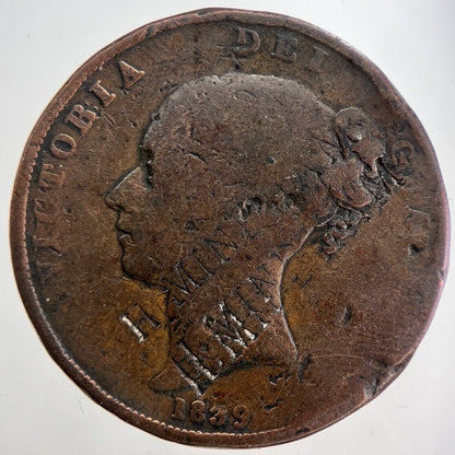 1839 Isle of Man Penny Coin | Collectable Grade | a6200