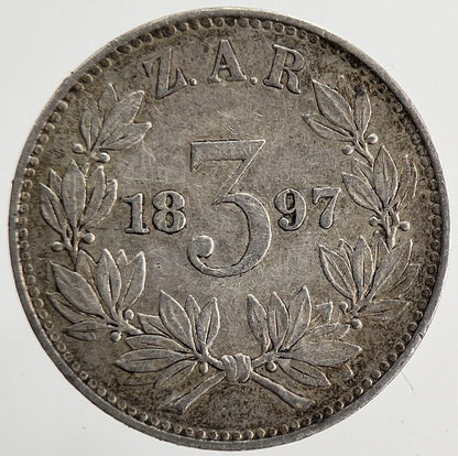 1897 South Africa Threepence Silver Coin | Very High Grade