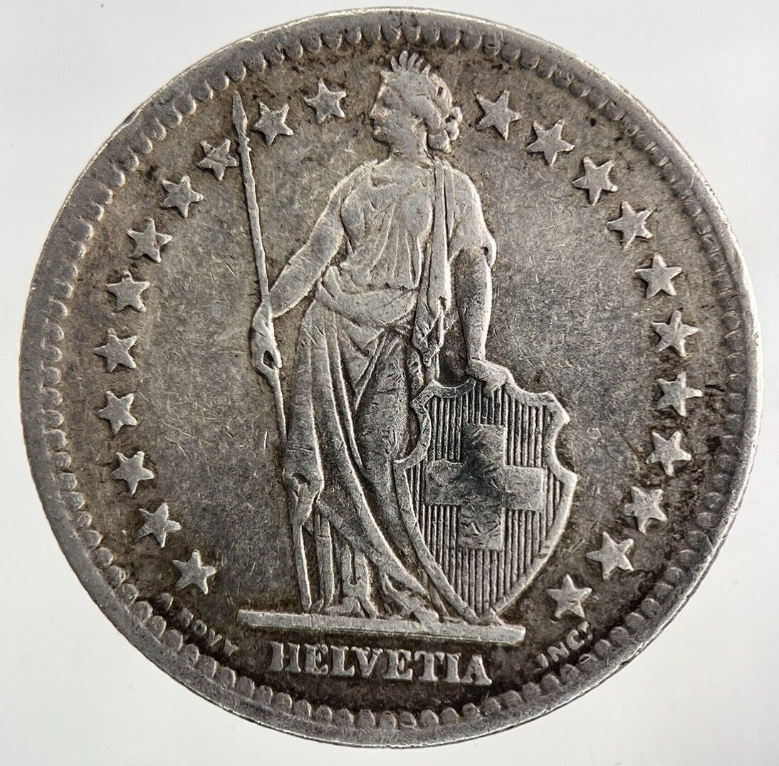 1944 Switzerland Swiss 2 Franc Silver Coin | Fine Collectable Grade