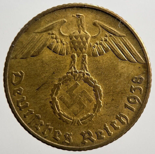 1938 - E Nazi Germany 5 Pfennig Coin | Fine Collectable Grade | a3969