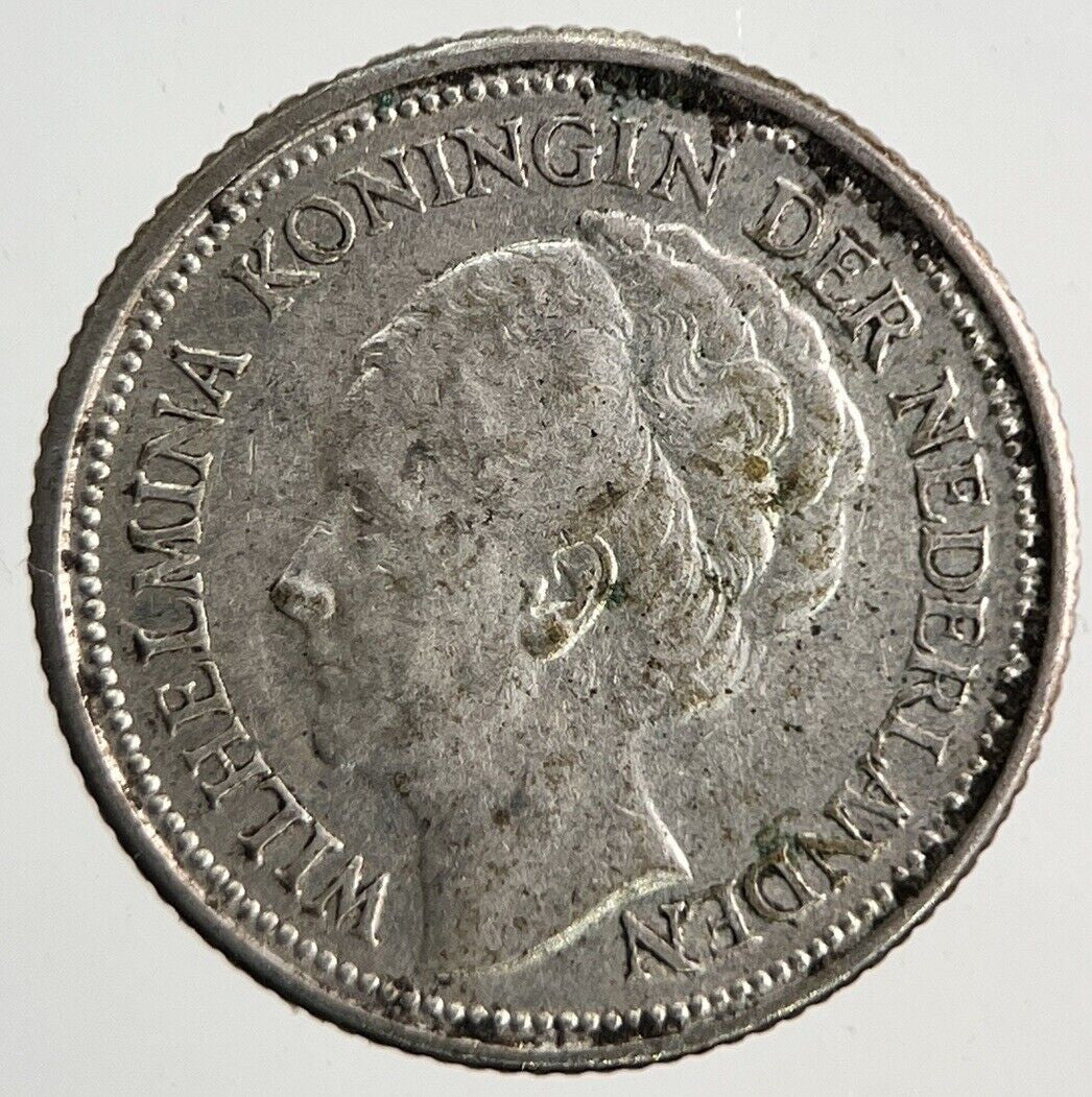 1935 Netherlands 10 Cent Silver Coin | Fine Collectable Grade