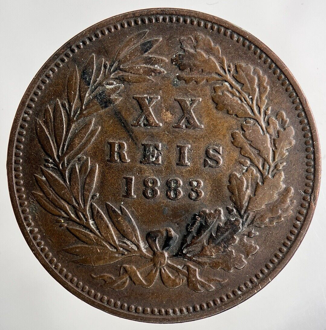 1883 Portugal XX 20 Reis Coin | Fine Collectable Grade