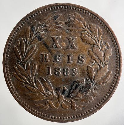 1883 Portugal XX 20 Reis Coin | Fine Collectable Grade