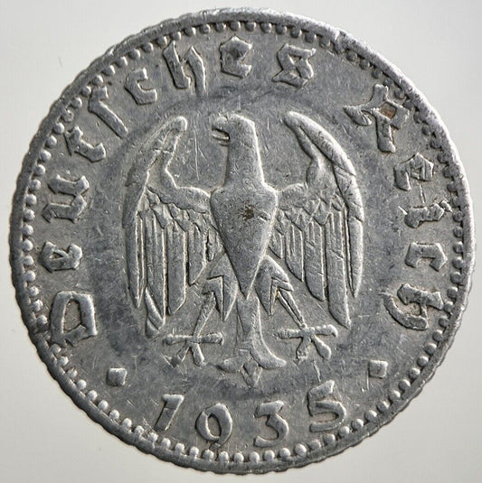 1935 - J Germany 50 Pfennig Coin | Fine Collectable Grade | a3076
