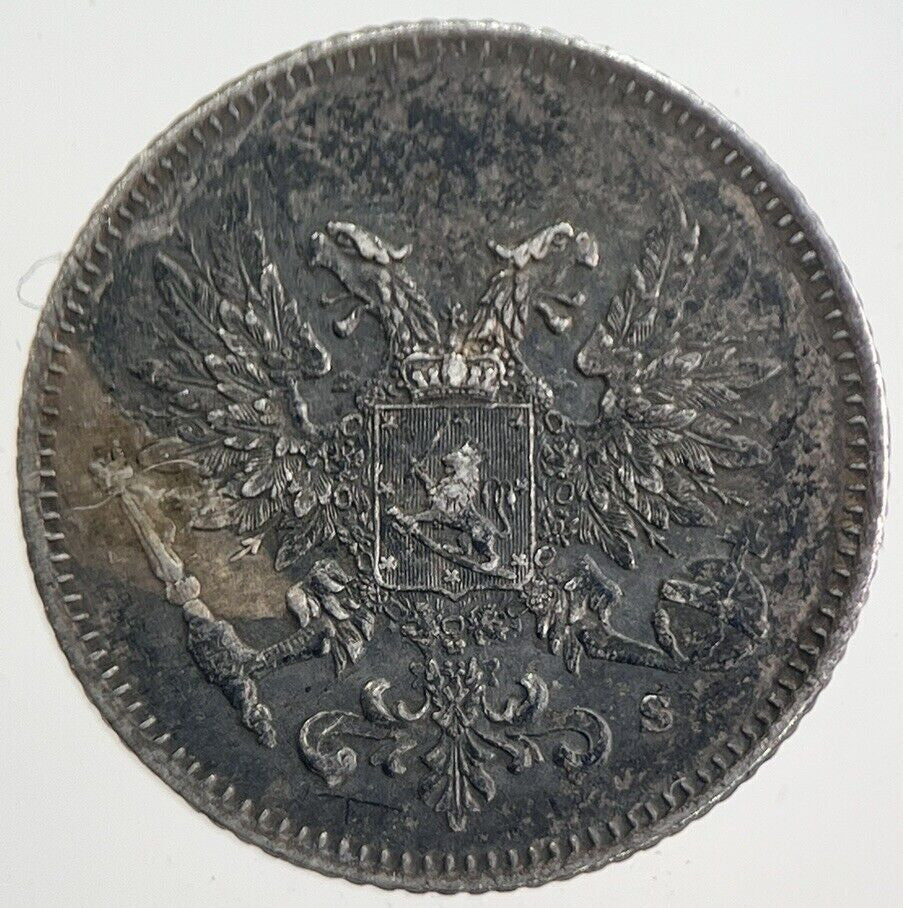 1917 Finland 25 Pennia Silver Coin | Very High Grade | a4865