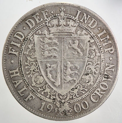 1900 Victoria Half - Crown Silver Coin | Fine Collectable Grade | a5609