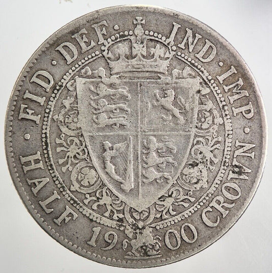 1900 Victoria Half - Crown Silver Coin | Fine Collectable Grade | a5609