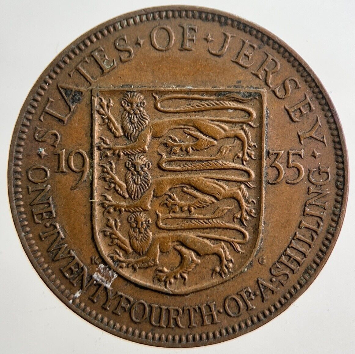 1934 Jersey One Twenty - fourth 1/24th Shilling Coin | Very High Grade | a4923