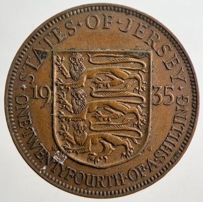1934 Jersey One Twenty - fourth 1/24th Shilling Coin | Very High Grade | a4923