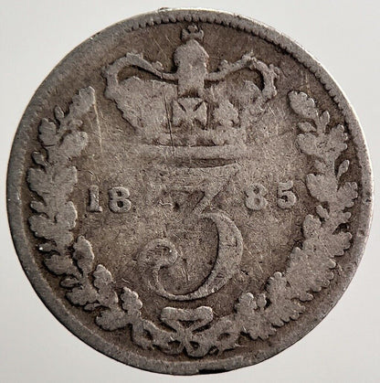 1885 Victoria Threepence Silver Coin | Fair Grade | a3571