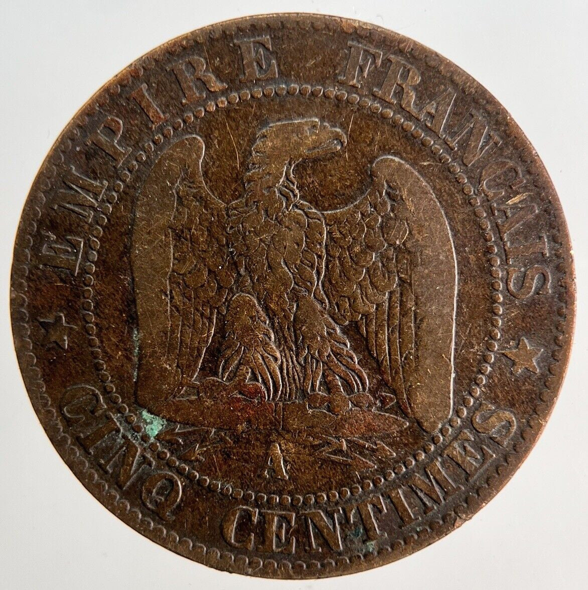 1855 France 5 Cinq Centimes Coin | Fine Collectable Grade