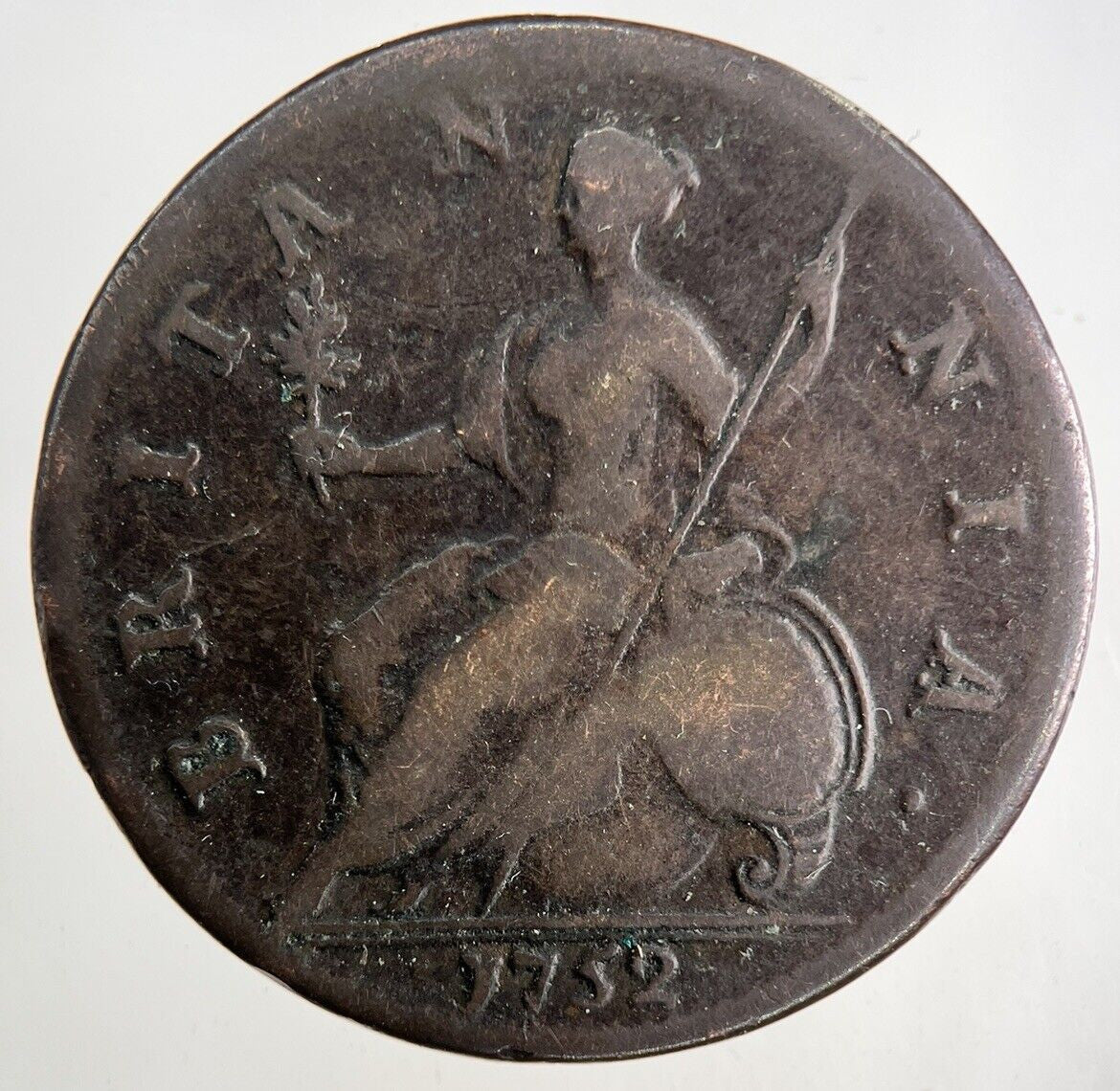 1752 George II 2nd Half-Penny Coin | Fine Collectable Grade