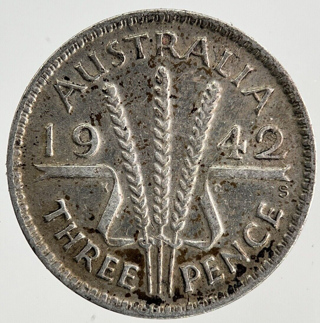1942 - S Australia Threepence Silver Coin | Fine Collectable Grade