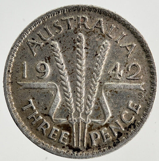 1942 - S Australia Threepence Silver Coin | Fine Collectable Grade
