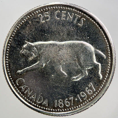1867 - 1967 Canada 25 Cents Silver Coin | Very High Grade | a3438