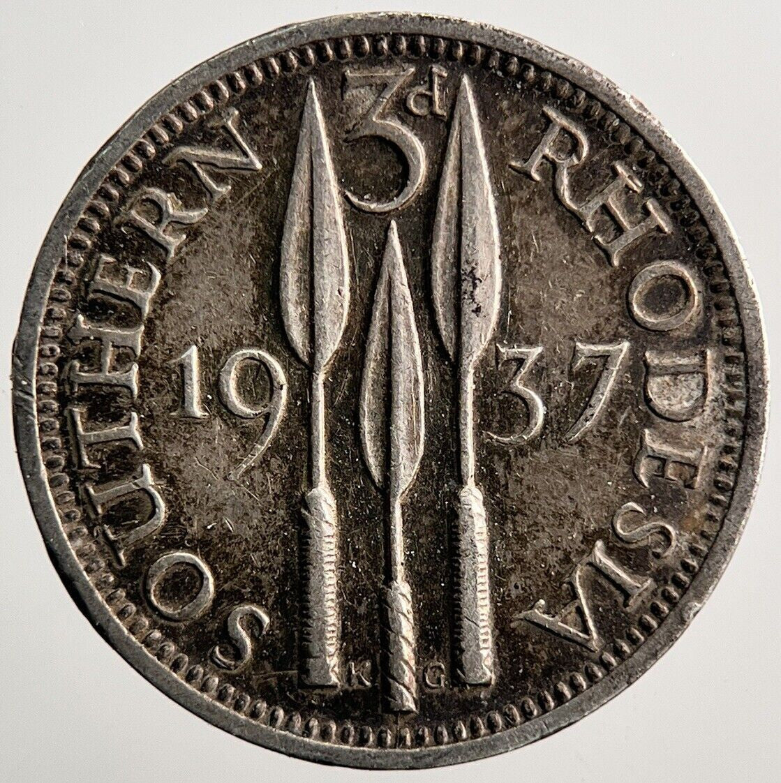 1937 Rhodesia Africa Threepence Silver Coin | Collectable Grade | a3621