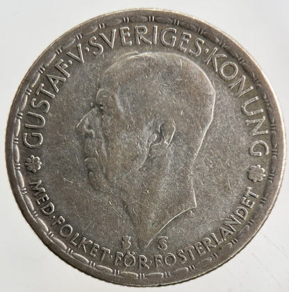 1946 Sweden 1 Krona Silver Coin | Fine Collectable Grade