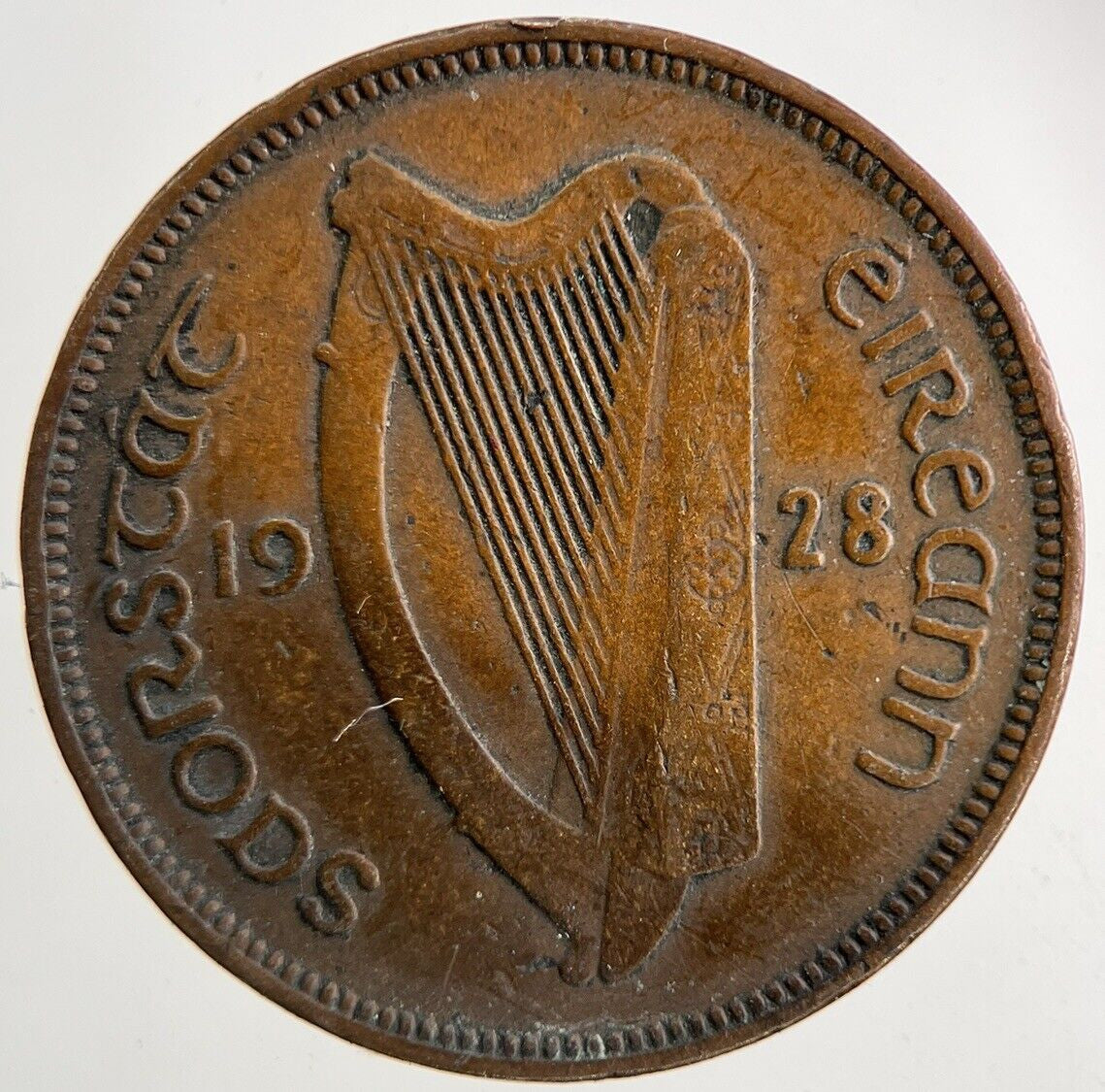 1928 Irish Half - Penny Coin | Fine Collectable Grade