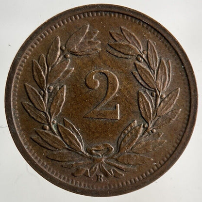 1941 Switzerland Swiss 2 Rappen Coin | Fine Collectable Grade