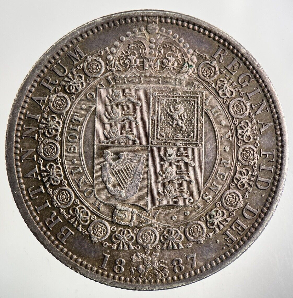1887 Victoria Half - Crown Silver Coin | Very Fine Grade