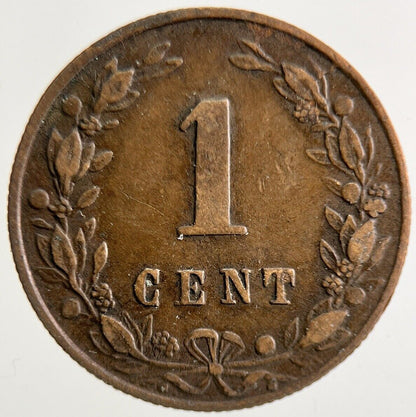 1880 Netherlands 1 Cent Coin | Fine Collectable Grade