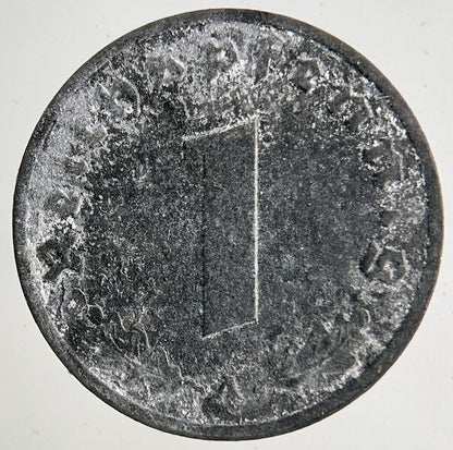 1944 Germany Nazi 1 Pfennig Coin | Fine Collectable Grade