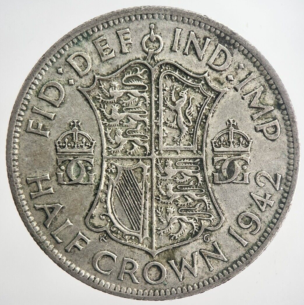 1942 George VI Half - Crown Silver Coin | Fine Collectable Grade | a6337