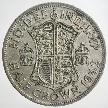 1942 George VI Half - Crown Silver Coin | Fine Collectable Grade | a6337