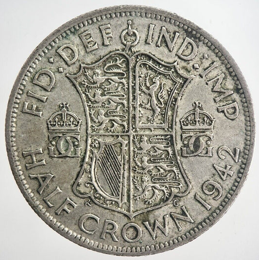 1942 George VI Half - Crown Silver Coin | Fine Collectable Grade | a6337