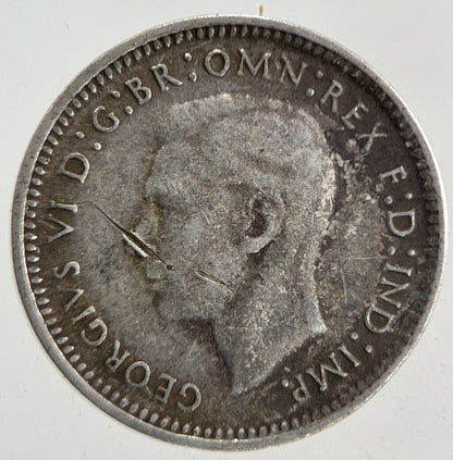 1944 - S Australia Threepence Silver Coin | Fine Collectable Grade