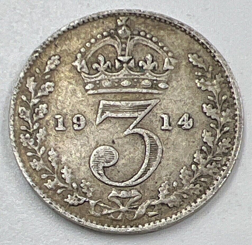 1914 George V Threepence | British Silver Coin | Fine Collectable Grade | a1516