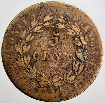 1825 French Colonies 5 Cents Coin | Collectable Grade | a7346