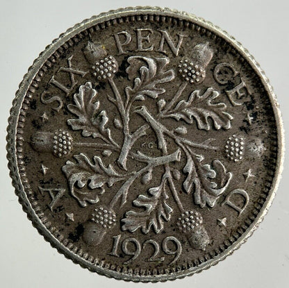 1929 George V Sixpence Silver Coin | Very High Grade