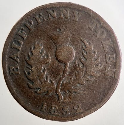 1832 Canada Nova Scotia Half - Penny Token Coin | Collectable Grade | a9492