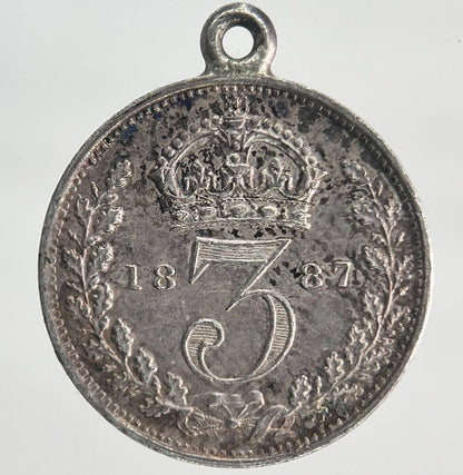 1887 Victoria Threepence Silver Coin | Very Fine Grade | a1973