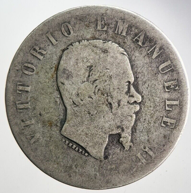1863 Italy 2 Lira Silver Coin | Collectable Grade | a4659