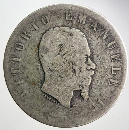 1863 Italy 2 Lira Silver Coin | Collectable Grade | a4659