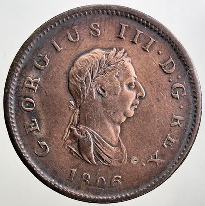 1806 George III 3rd Half - Penny Coin | Fine Collectable Grade | a3427