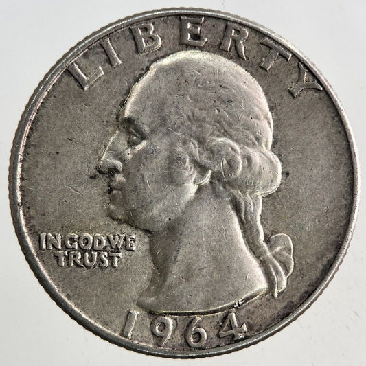1964 - D US USA Quarter Dollar Silver Coin | Fine Collectable Grade