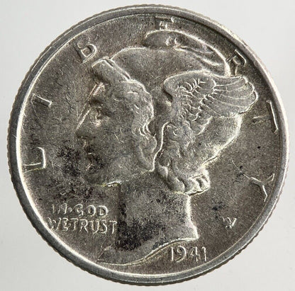 1941 US USA Mercury One Dime Silver Coin | Very High Grade