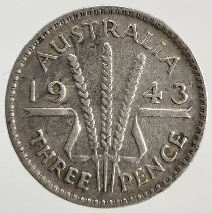 1943 Australia Threepence Silver Coin | Fine Collectable Grade